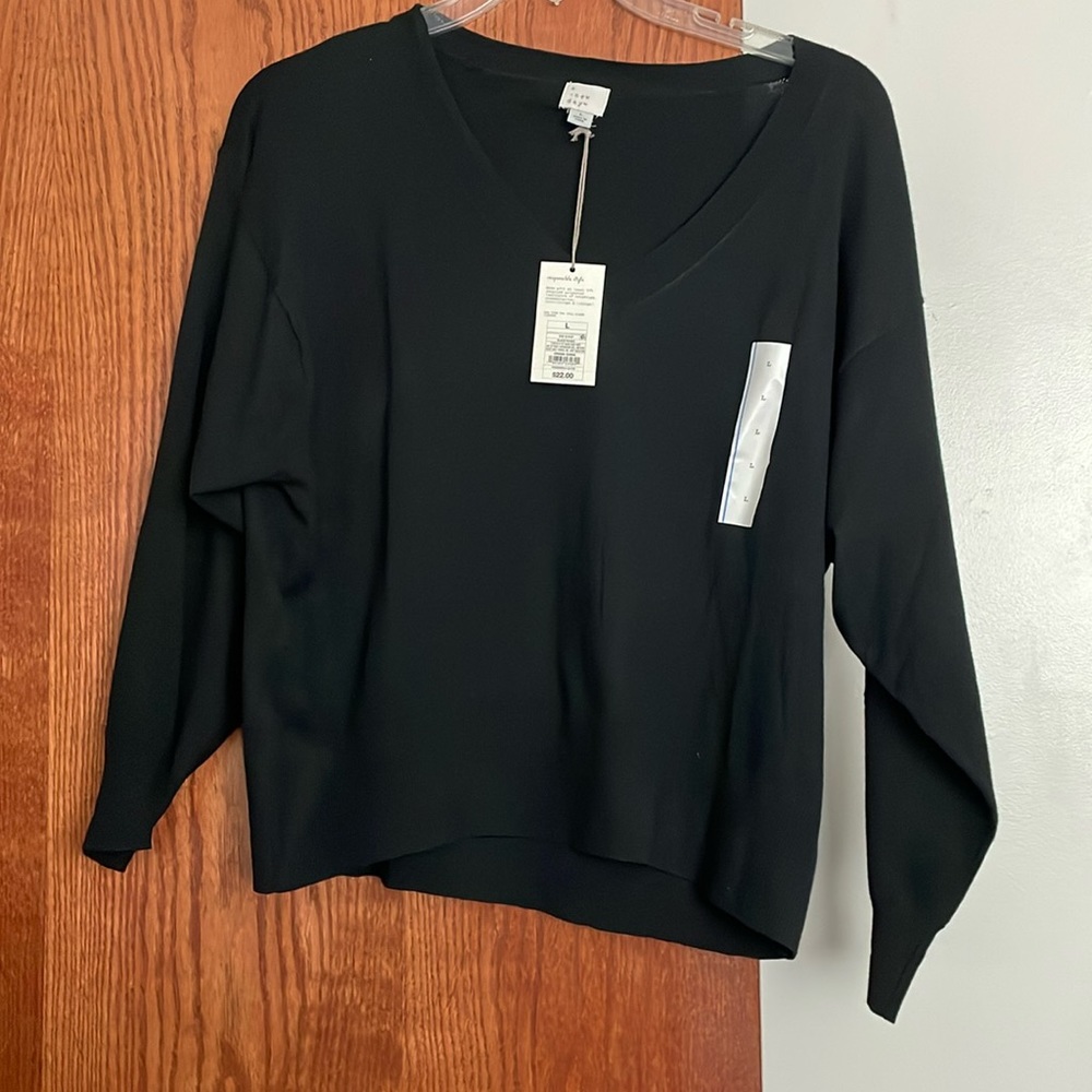 A New Day Black V neck sweater